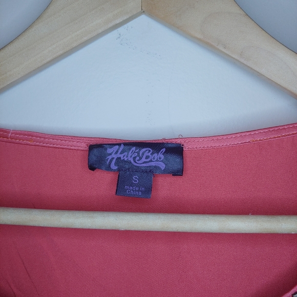 Hale Bob Silk Coral Studded Smock Drop Waist Mini Dress, Size S - Picture 5 of 5